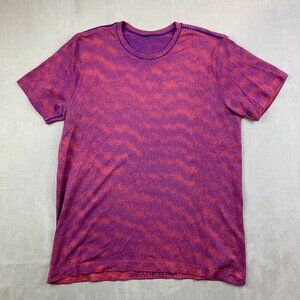 Lululemon Mens Shirt XL Purple Orange Tie Dye Metal Vent Tech Mesh Breathable